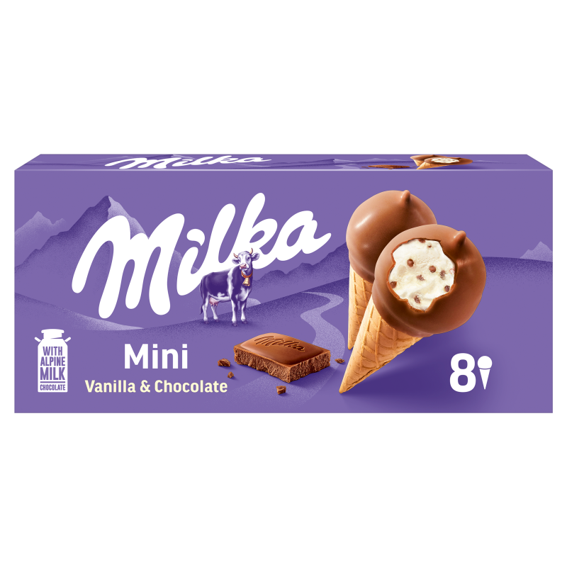 Lody mini rożki w polewie czekoladowej 8szt.