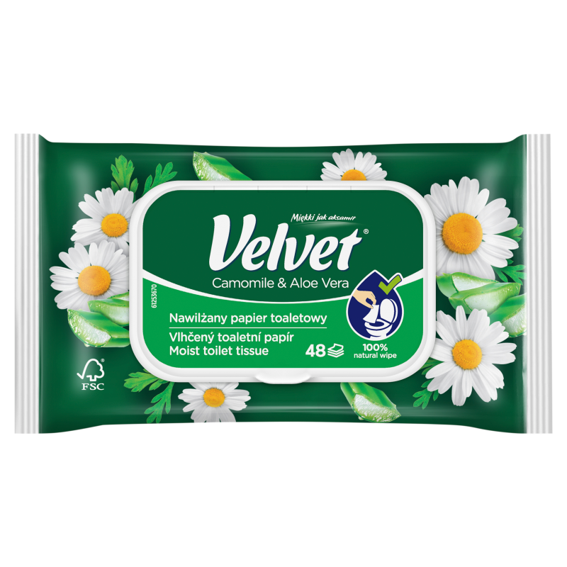Nawilżany papier toaletowy rumianek&aloes 48 szt.