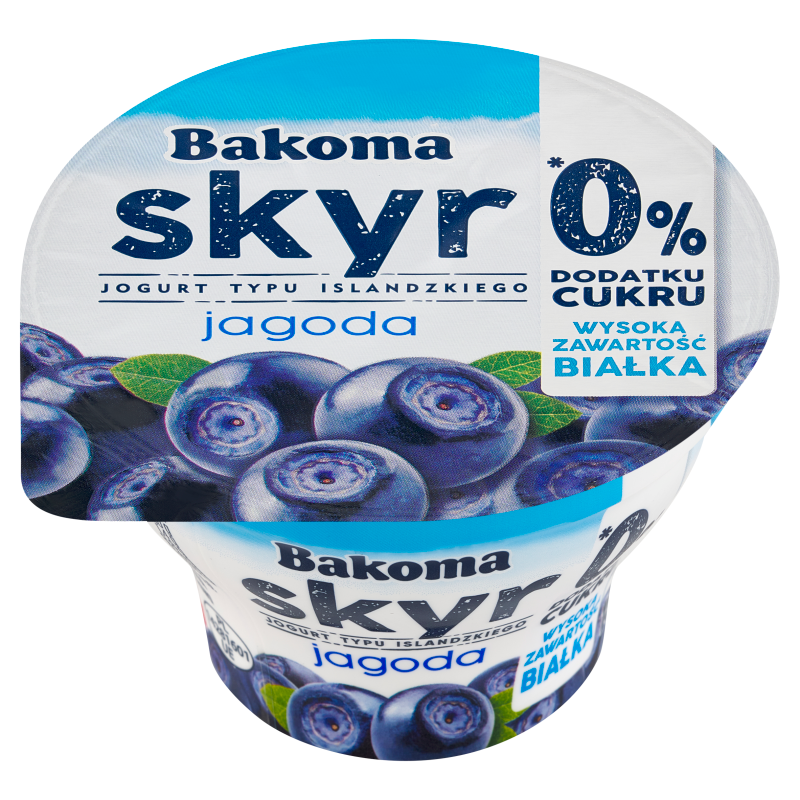 Skyr jogurt typu islandzkiego o smaku jagody bez dodatku cukru