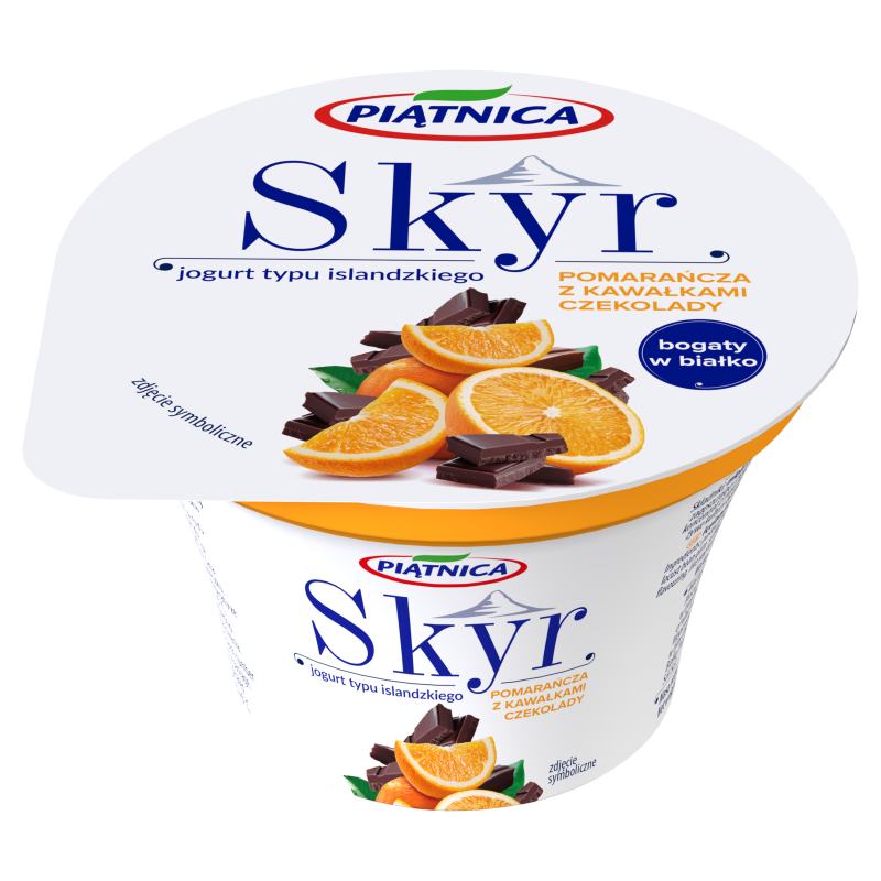 Skyr jogurt typu islandzkiego pomarańcza z kawałkami czekolady