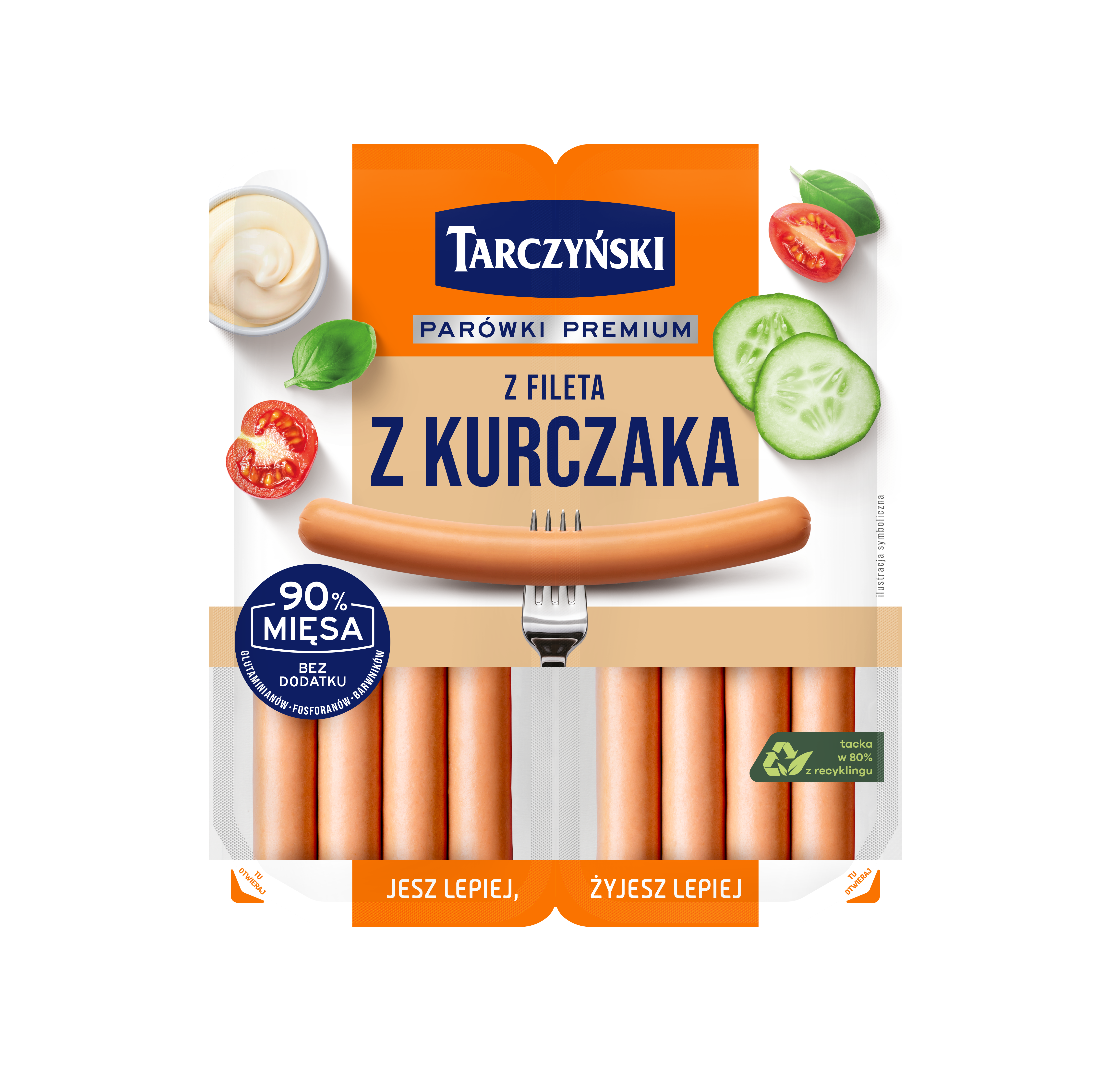 Parówki z fileta z kurczaka bezglutenowe
