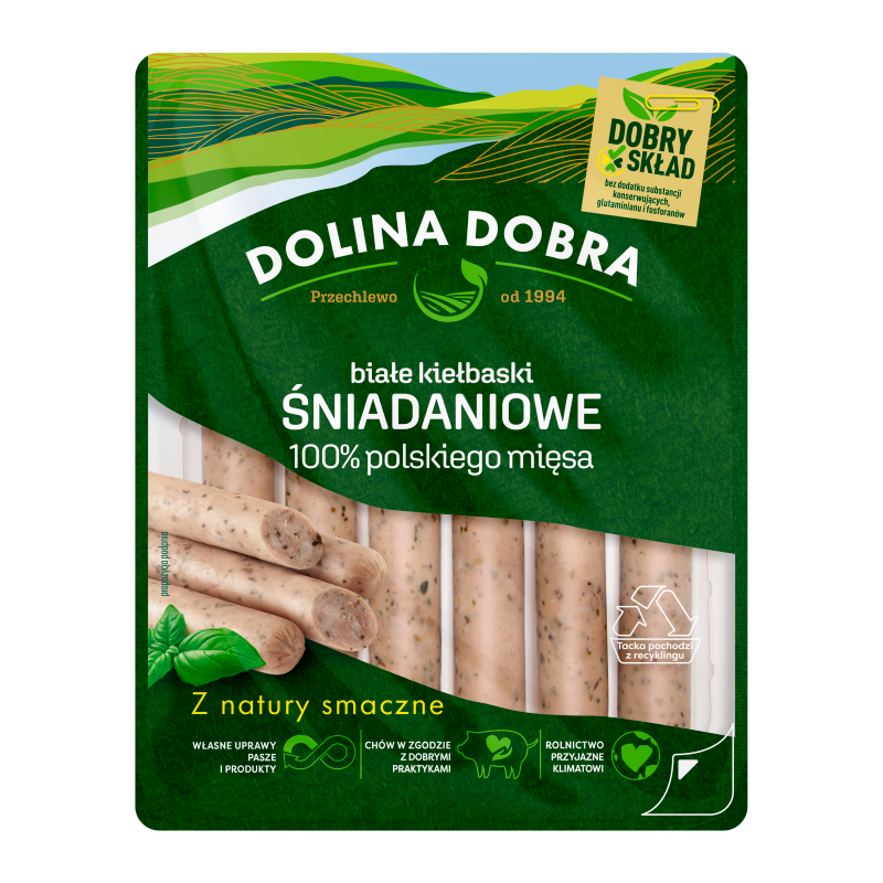Białe kiełbaski śniadaniowe 100% mięsa