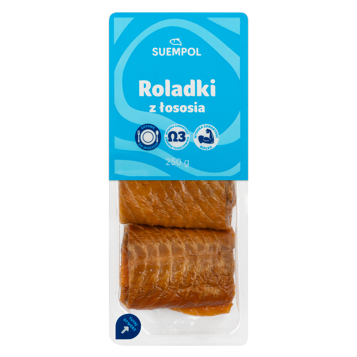 Roladki z łososia wędzone na gorąco