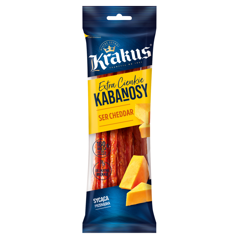 Kabanosy drobiowo-wieprzowe z serem cheddar