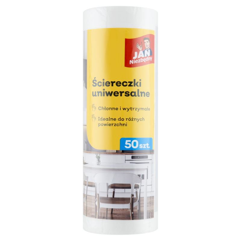 Ściereczki na rolce białe 50 szt
