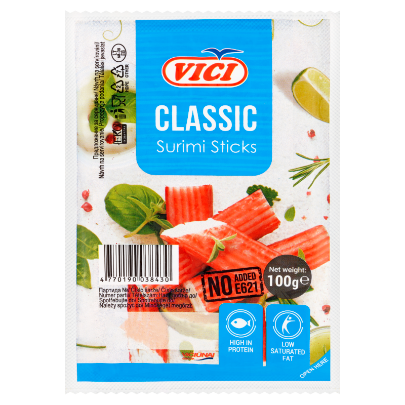 Paluszki surimi o smaku krabów