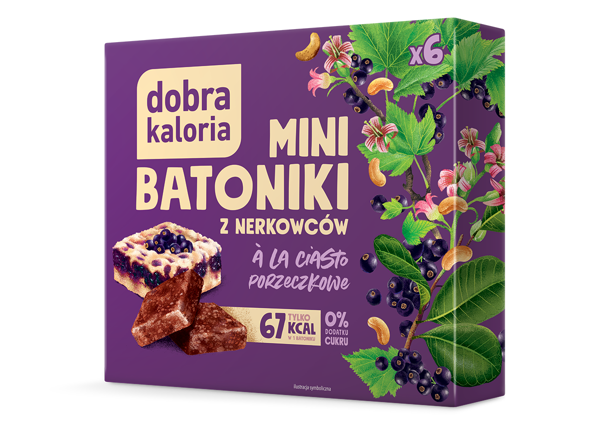 Mini batoniki z nerkowców ciasto porzeczkowe