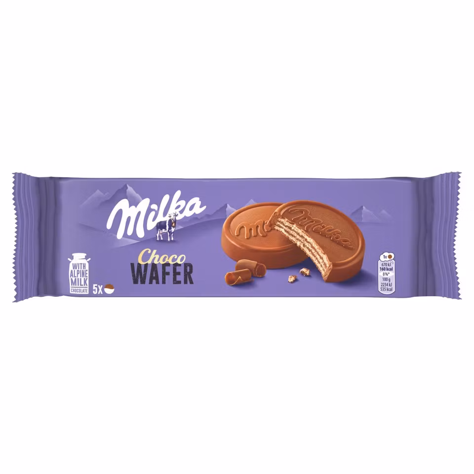 Wafelki z kremem kakaowym oblane czekoladą mleczną 5 szt.