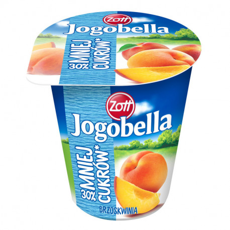 30% mniej cukrów Jogurt brzoskwiniowy