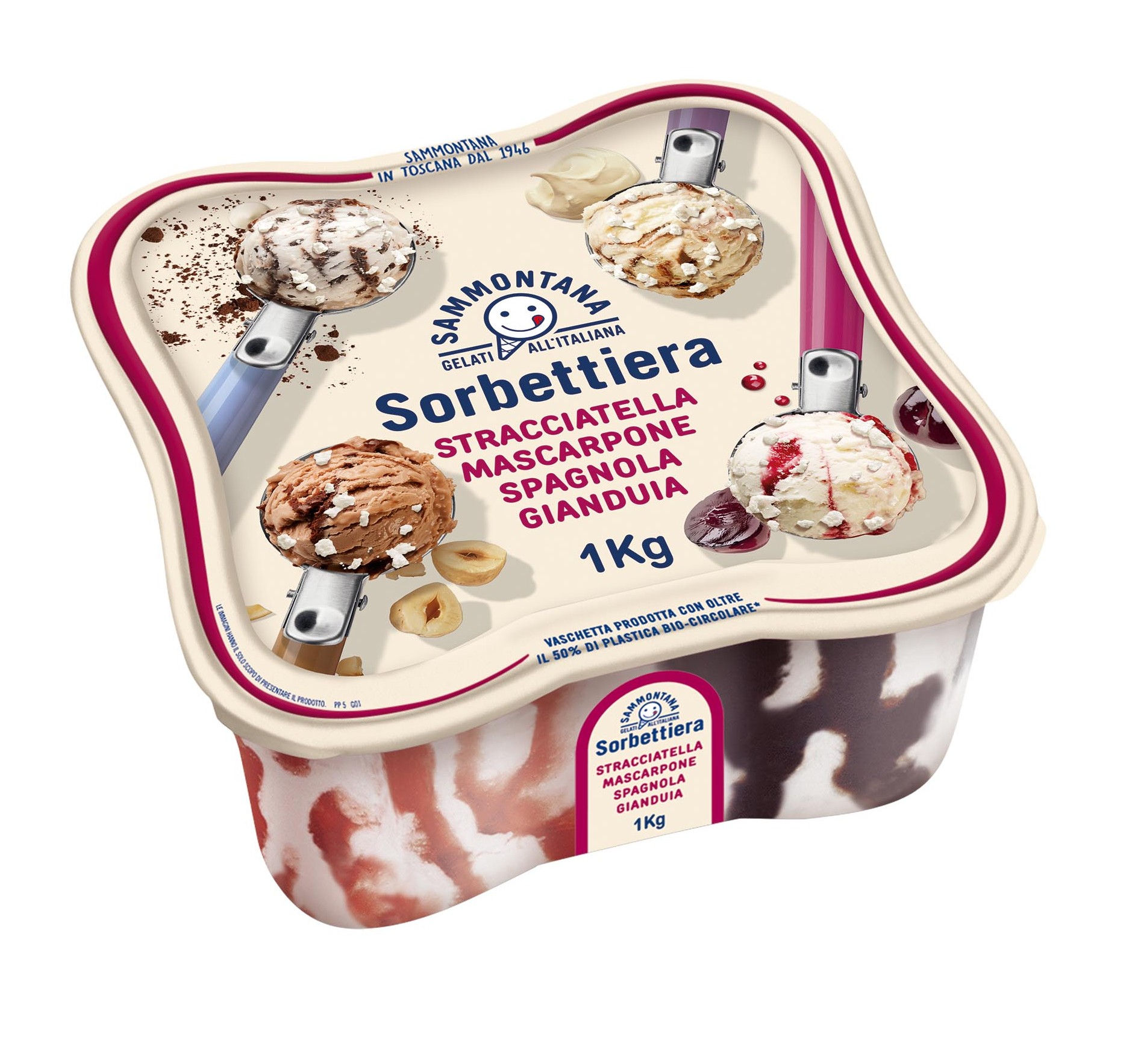 Lody stracciatella-mascarpone-wiśnia