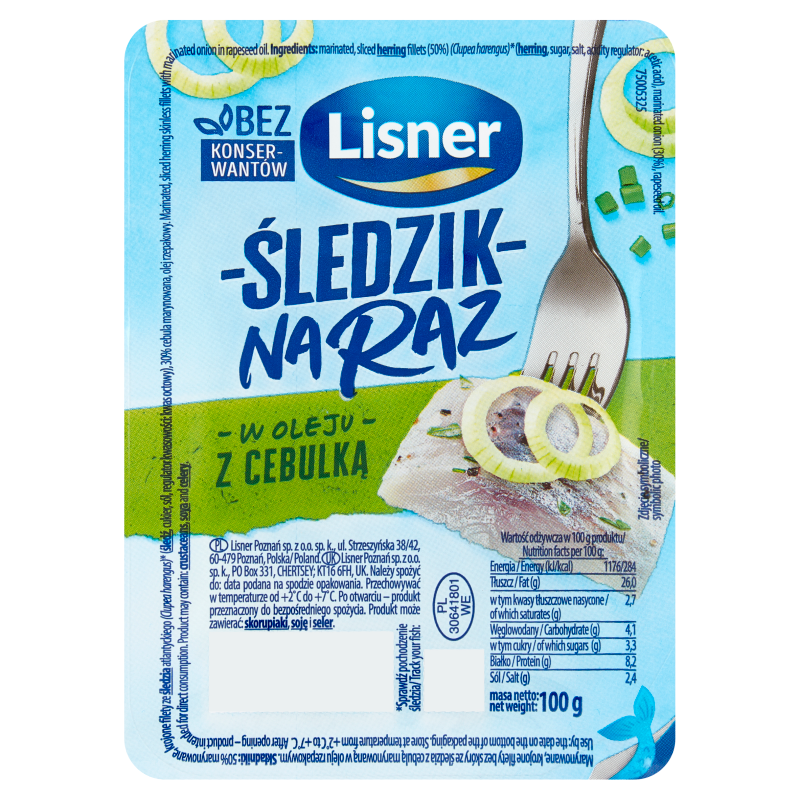 Śledzik na raz w oleju z cebulką
