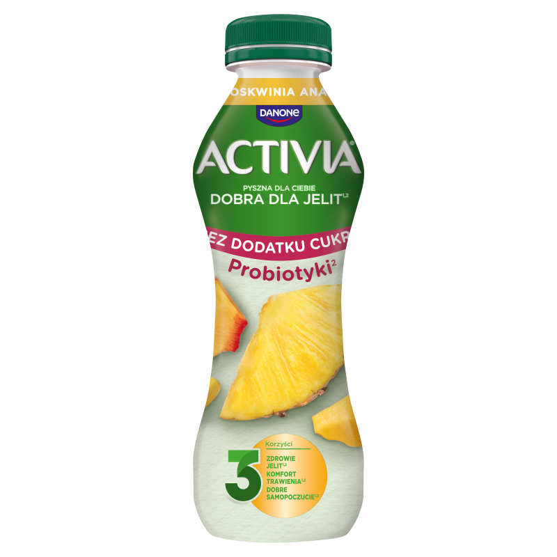 Jogurt bez dodatku cukru ananas brzoskwinia banan