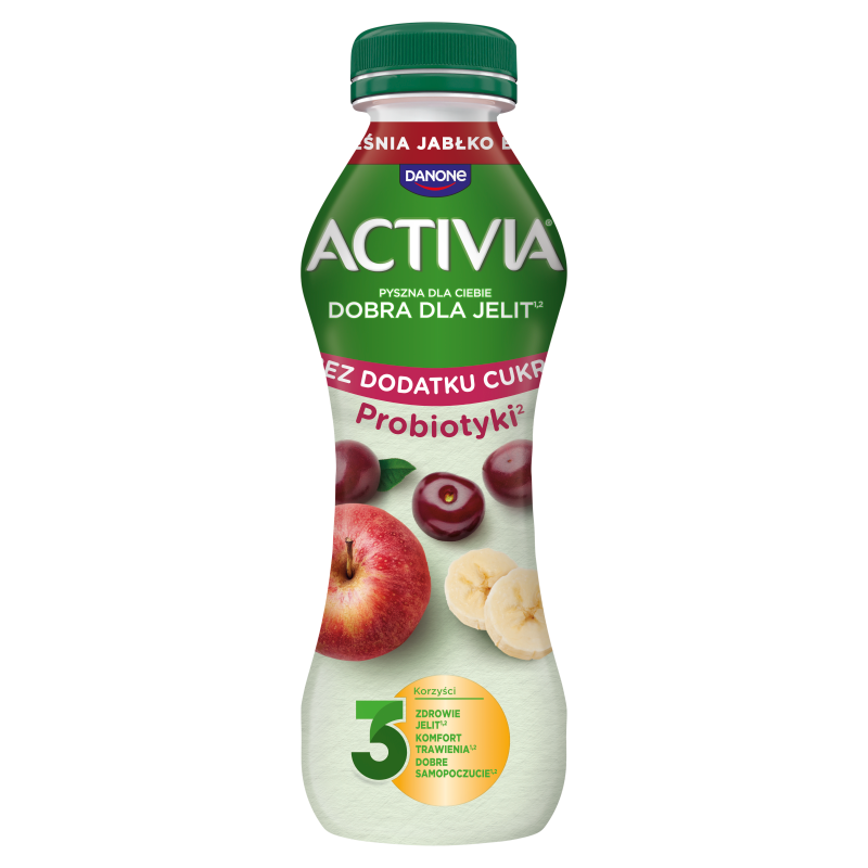Jogurt bez dodatku cukru czereśnia jabłko banan