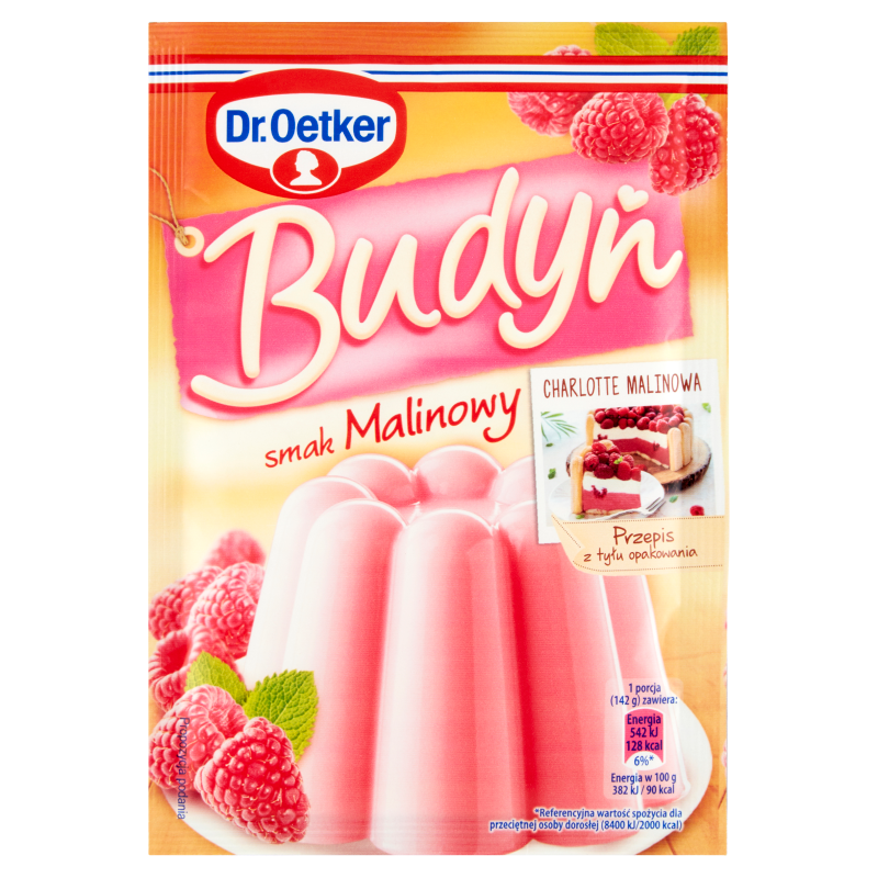 Budyń o smaku malinowym