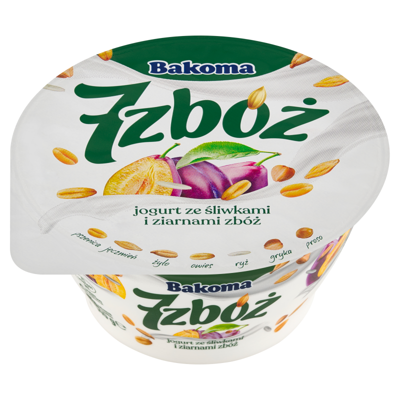 Jogurt ze śliwkami i ziarnami zbóż