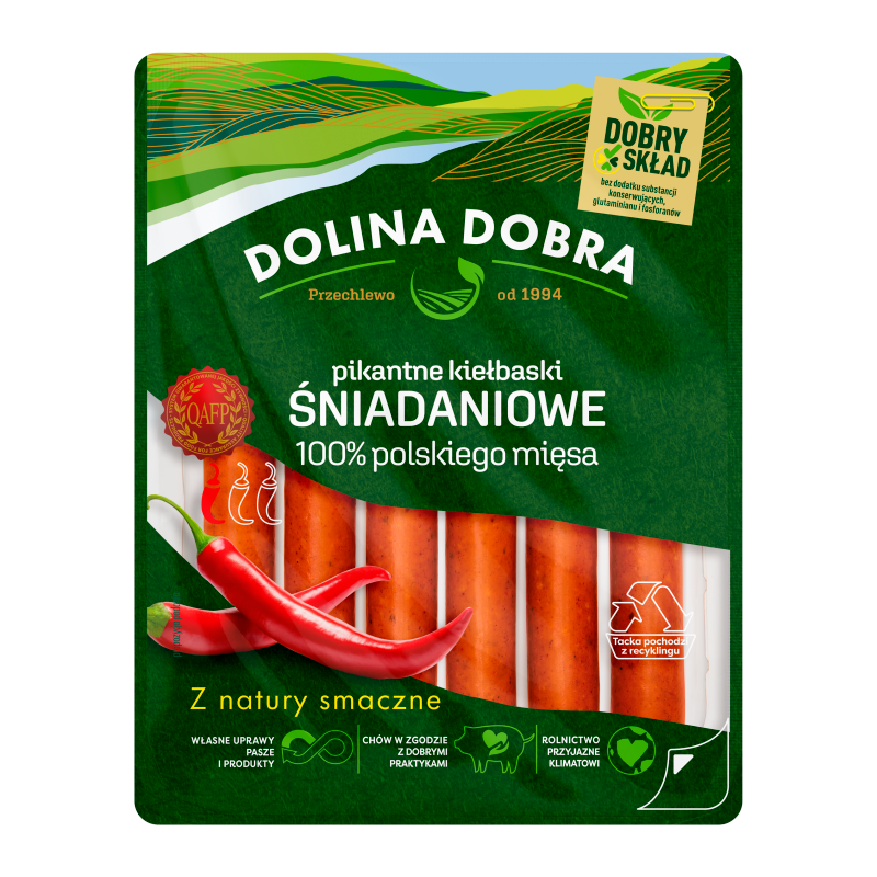 Pikantne kiełbaski śniadaniowe 100% mięsa
