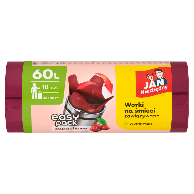 Worki na śmieci Easy-Pack 60l o zapachu wiśniowym 18 szt.