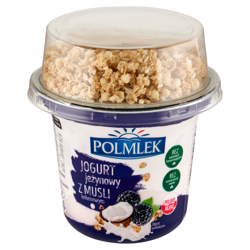 Jogurt z jeżyną z musli kokosowym