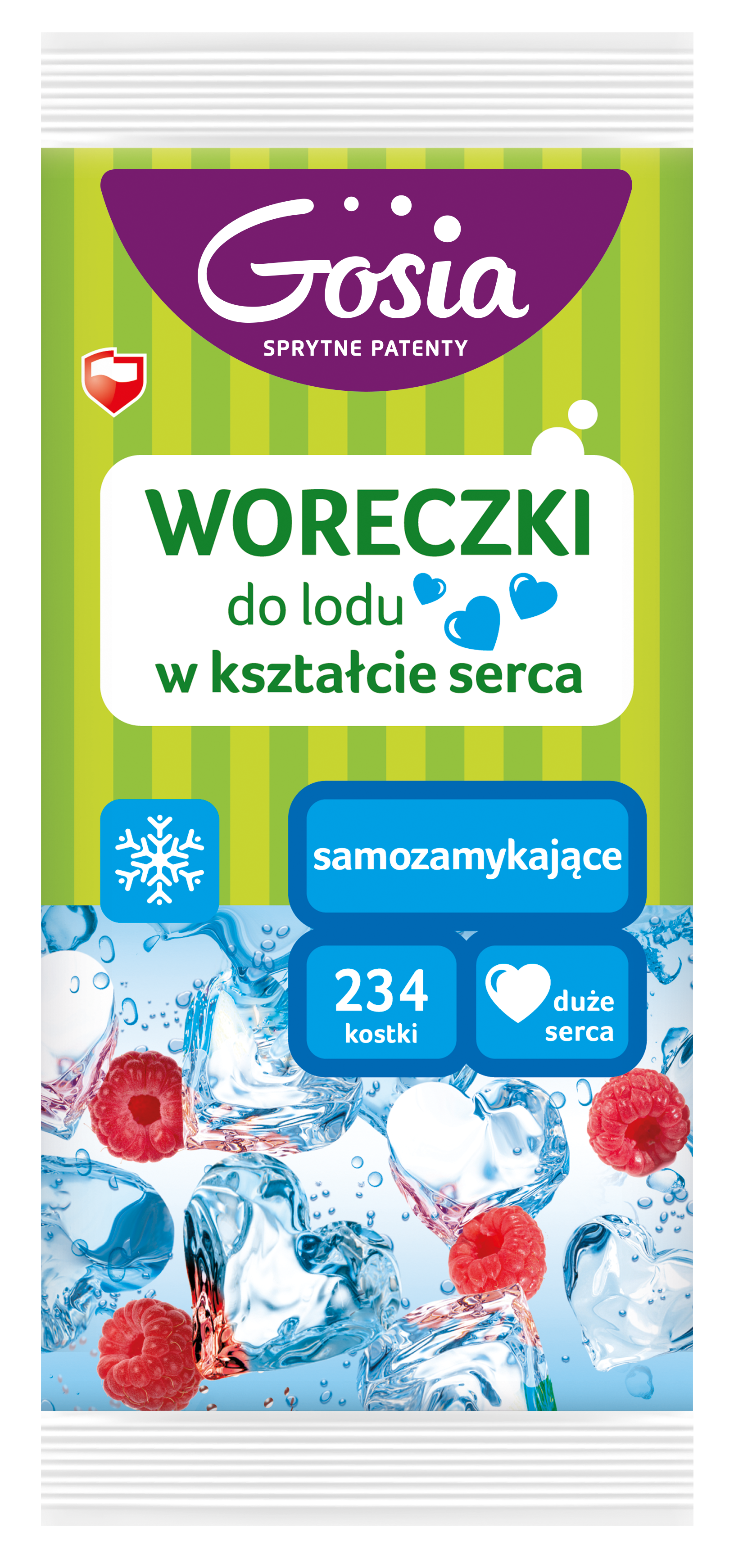 Woreczki do lodu samozamykające serca