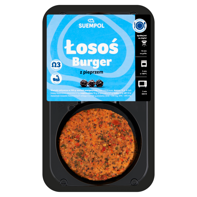 Burger z Łososia z pieprzem czarnym