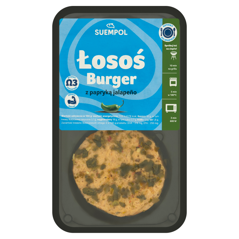 Burger z Łososia z papryką jalapeno