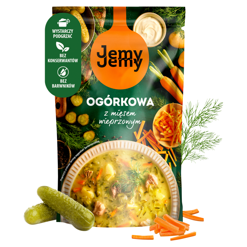 Zupa ogórkowa z mięsem wieprzowym