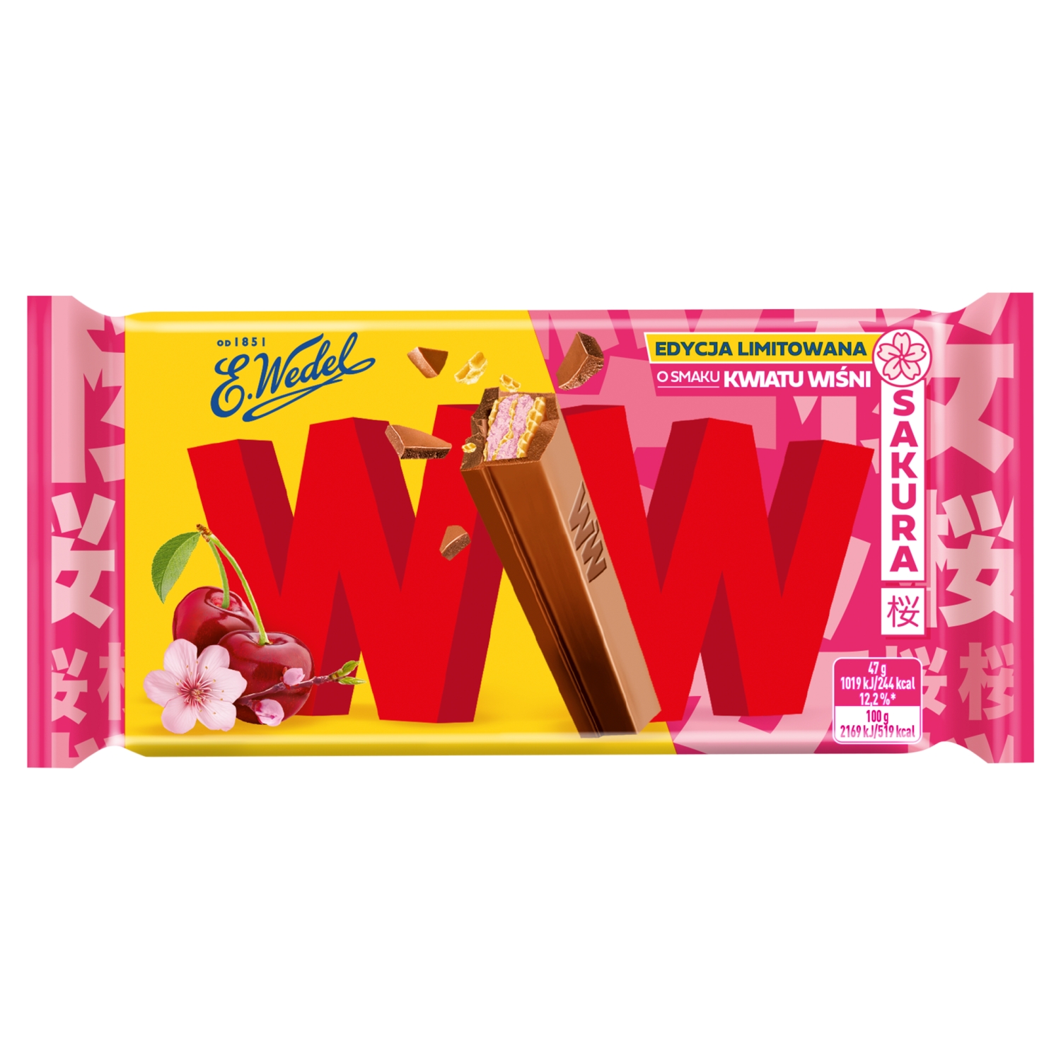 Wafelek o smaku sakura kwiat wiśni