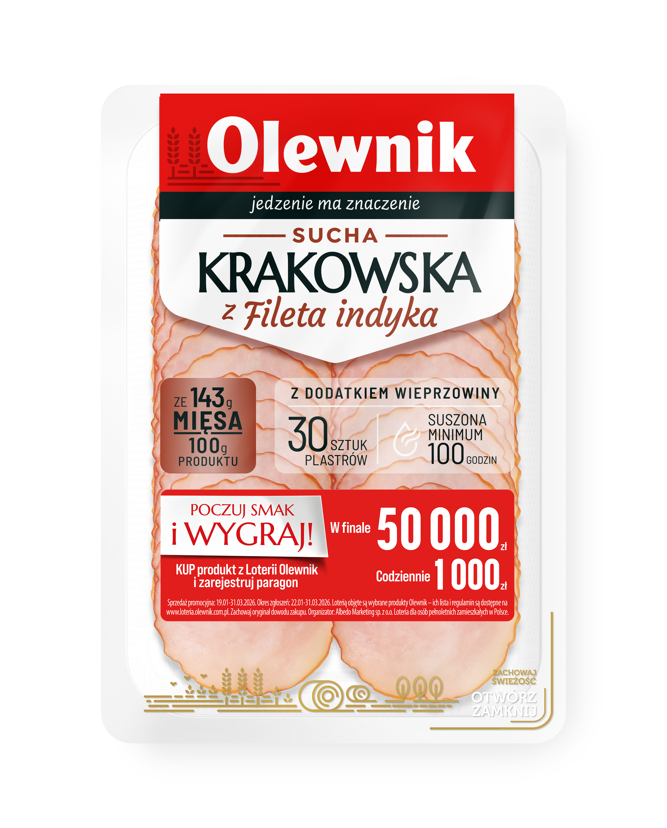 Sucha krakowska z fileta indyka - plastry