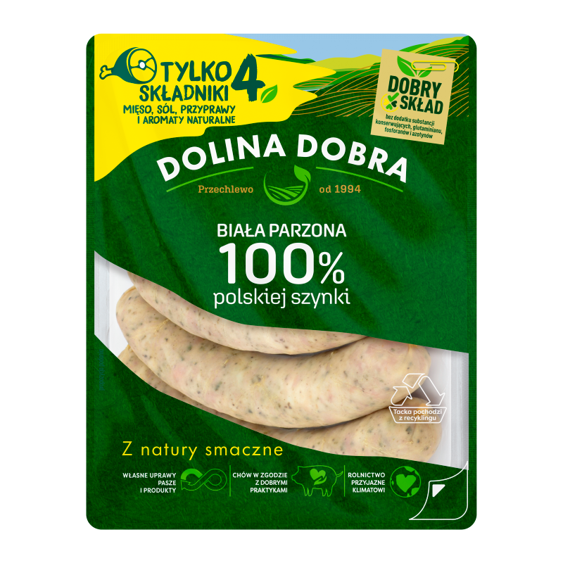 Kiełbasa biała parzona 100% Polskiego Mięsa