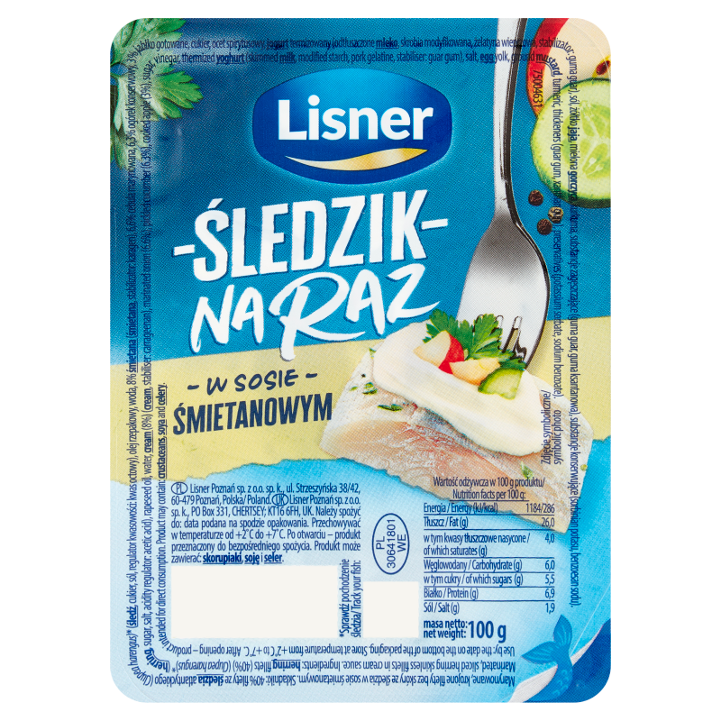 Śledzik na raz w sosie śmietanowym