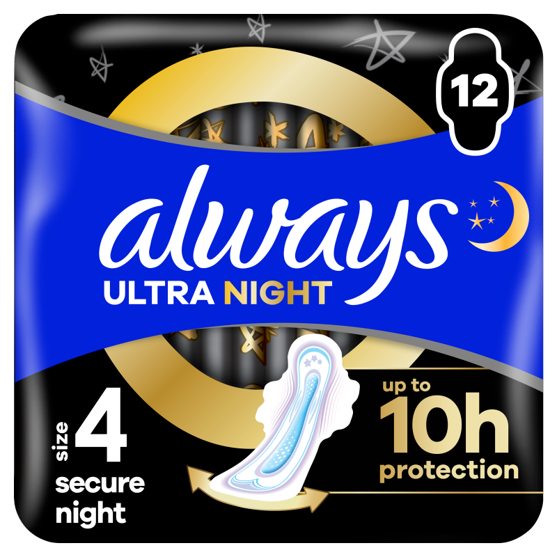 Ultra Secure Night Podpaski ze skrzydełkami 12 szt