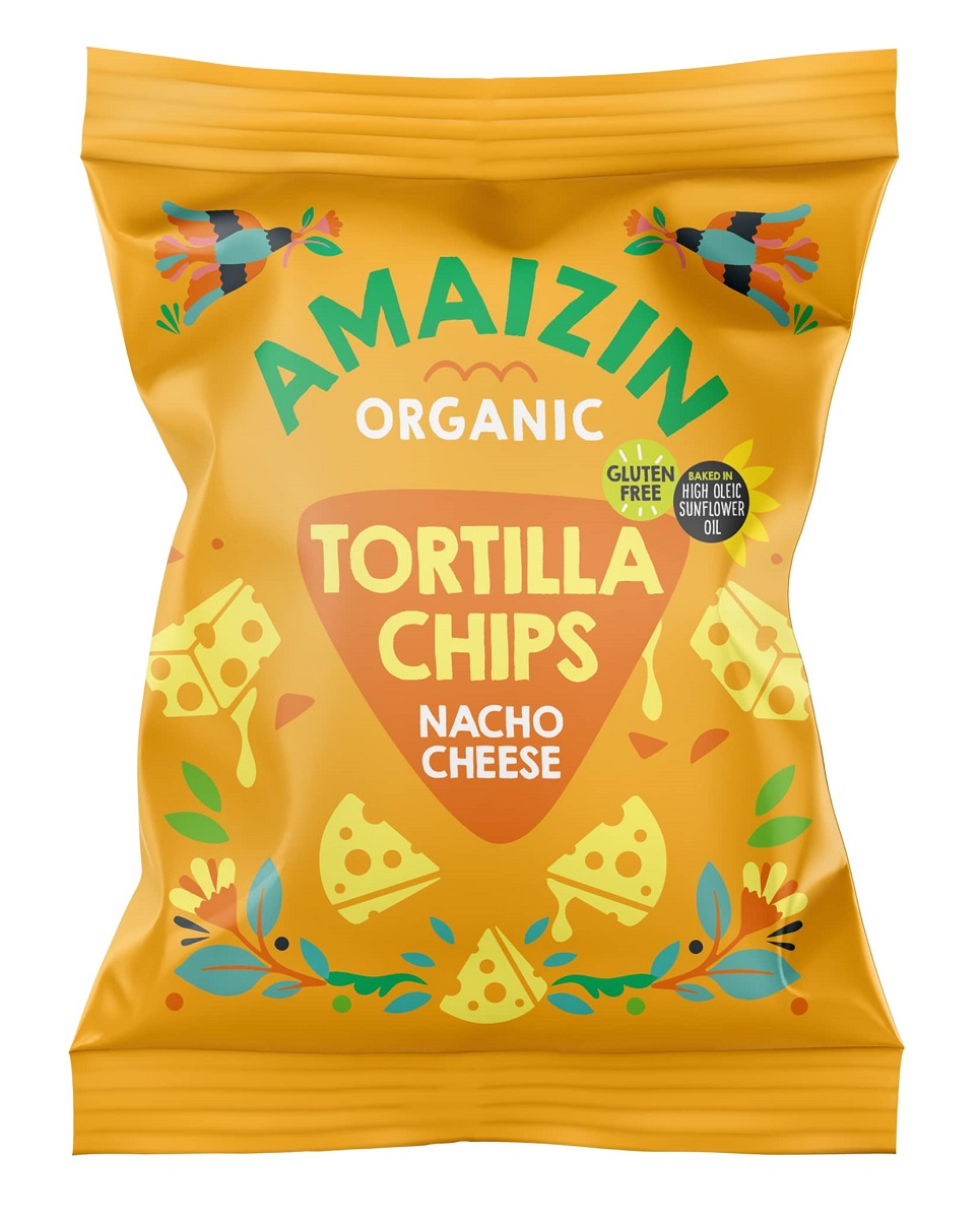 Chipsy nachos kukurydziane o smaku serowym bezglutenowe BIO