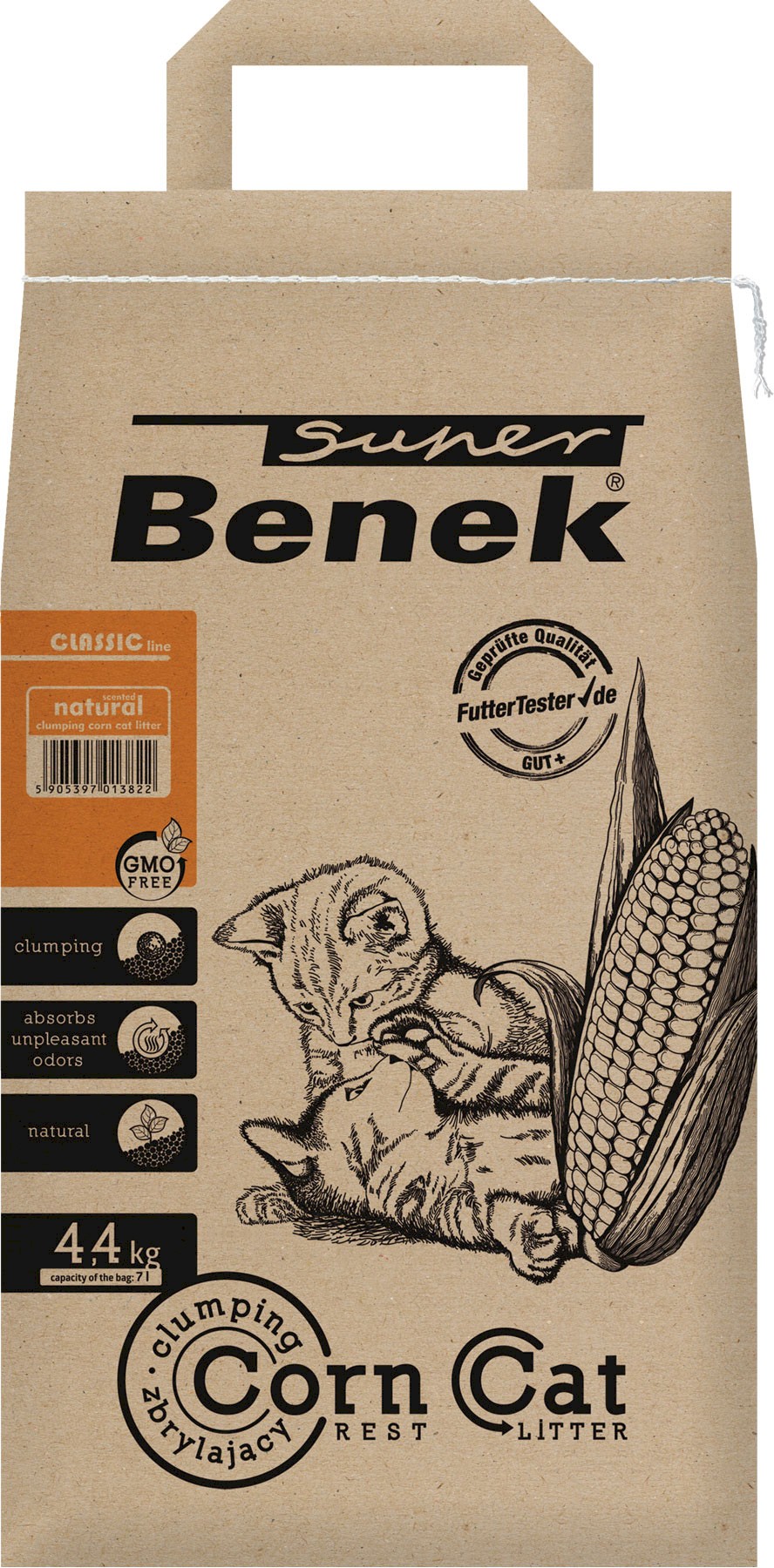 Żwirek kukurydziany 7l/ 4,4 kg