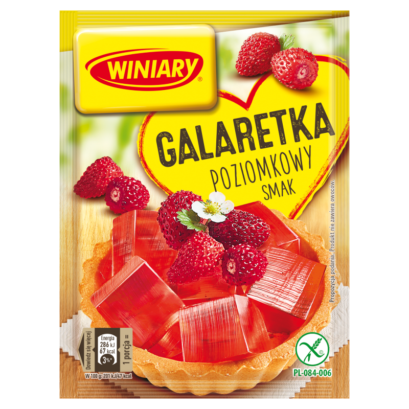 Galaretka o smaku poziomkowym bezglutenowa
