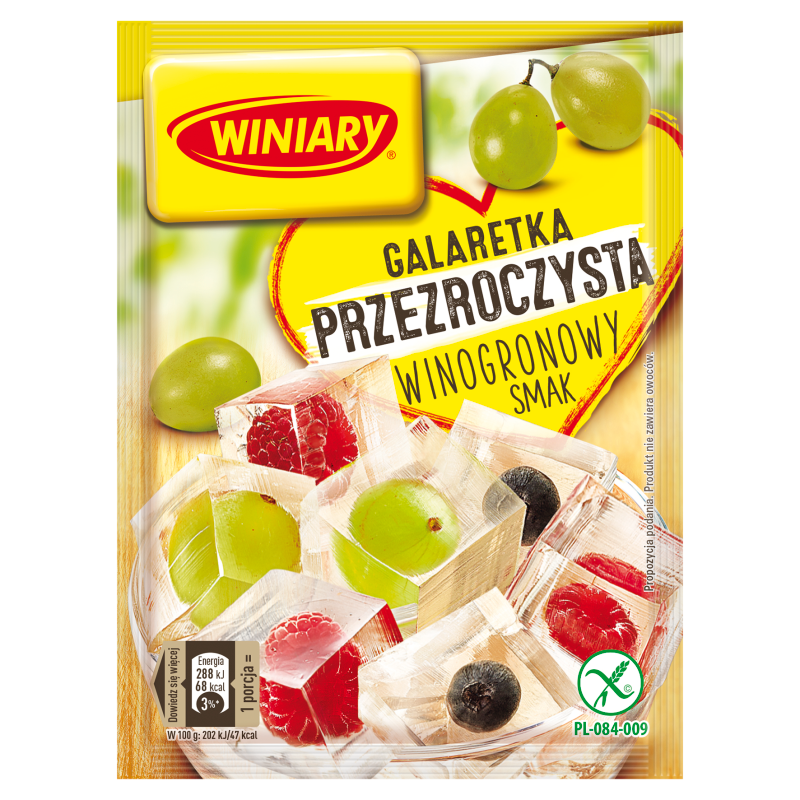 Galaretka przezroczysta o smaku winogronowym bezglutenowa