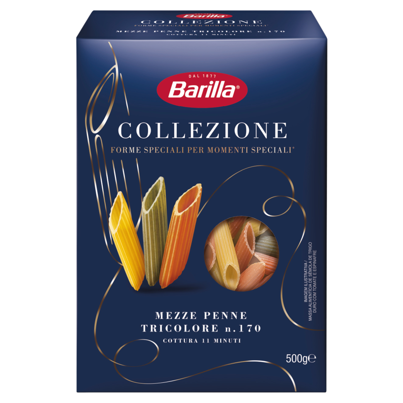 Makaron mezze penne tricolore (pióra trójkolorowe)