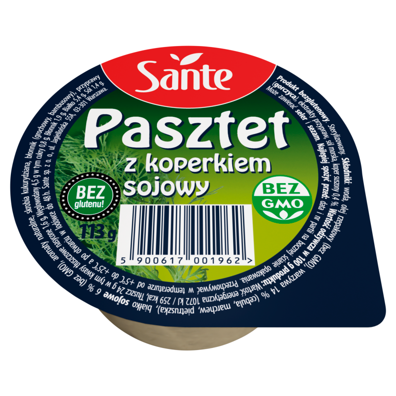 Pasztet sojowy z koperkiem bezglutenowy