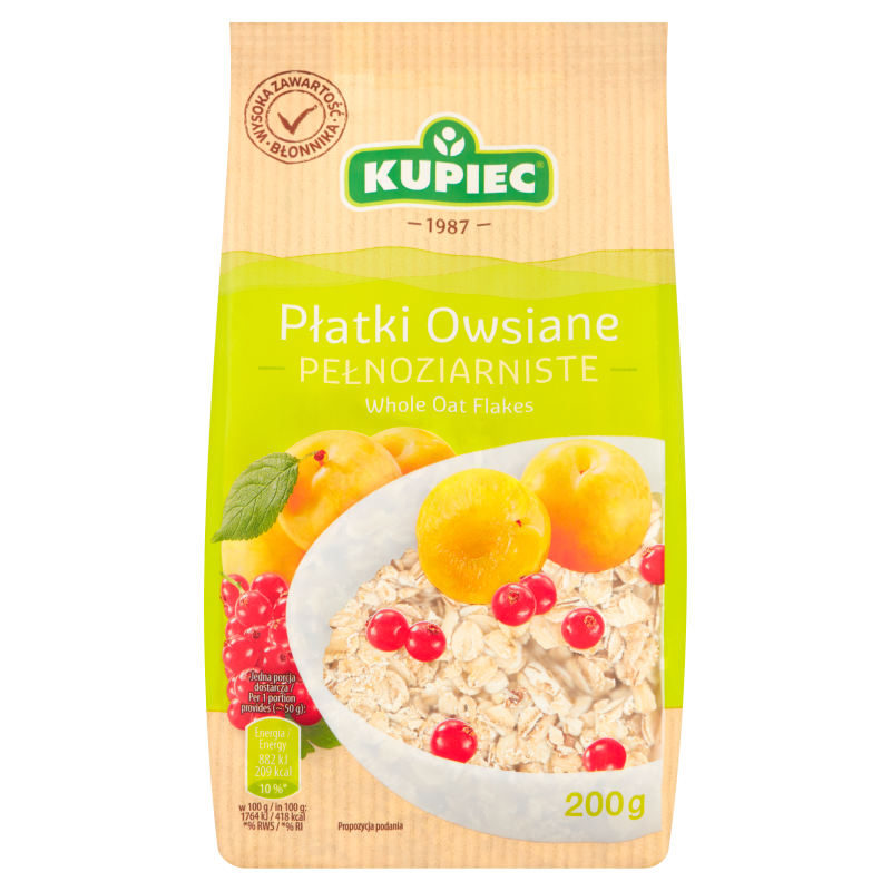 Płatki owsiane pełnoziarniste