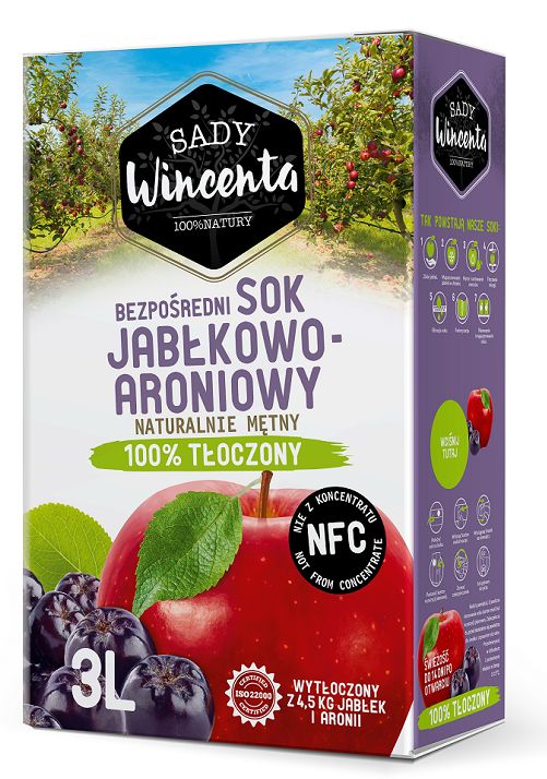 Sok jabłko - aronia w kartonie tłoczony
