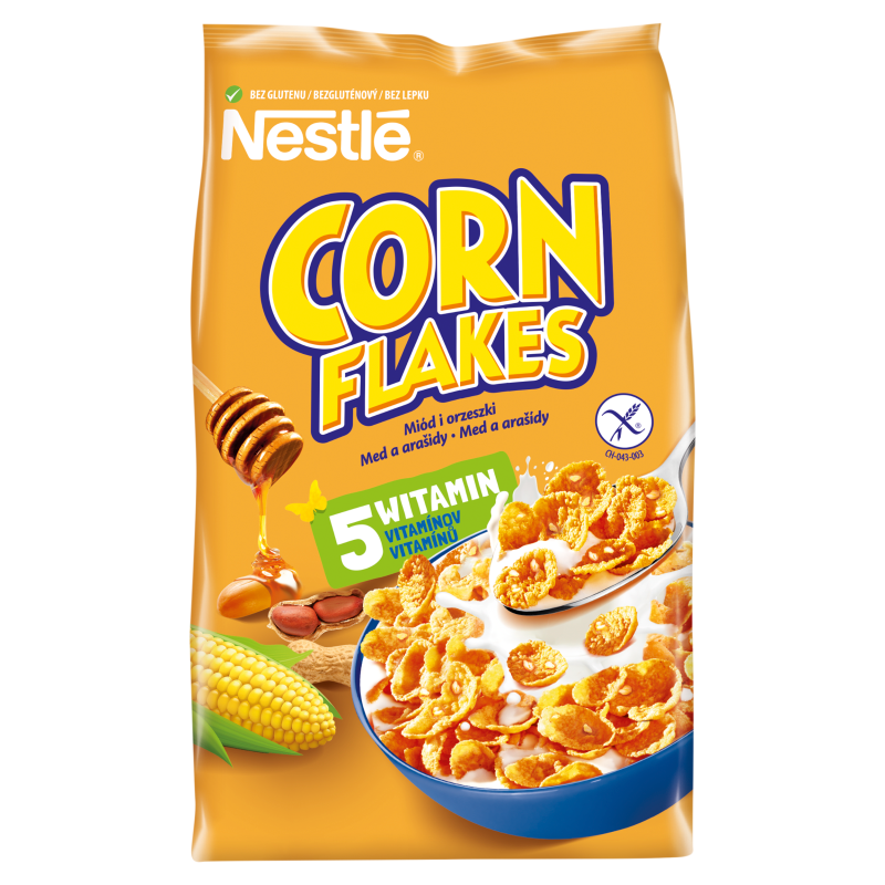 Płatki kukurydziane Corn Flakes z miodem i orzeszkami
