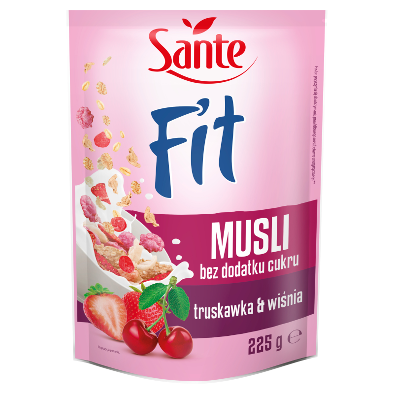 Musli z truskawkami i wiśniami (bez dodatku cukru)
