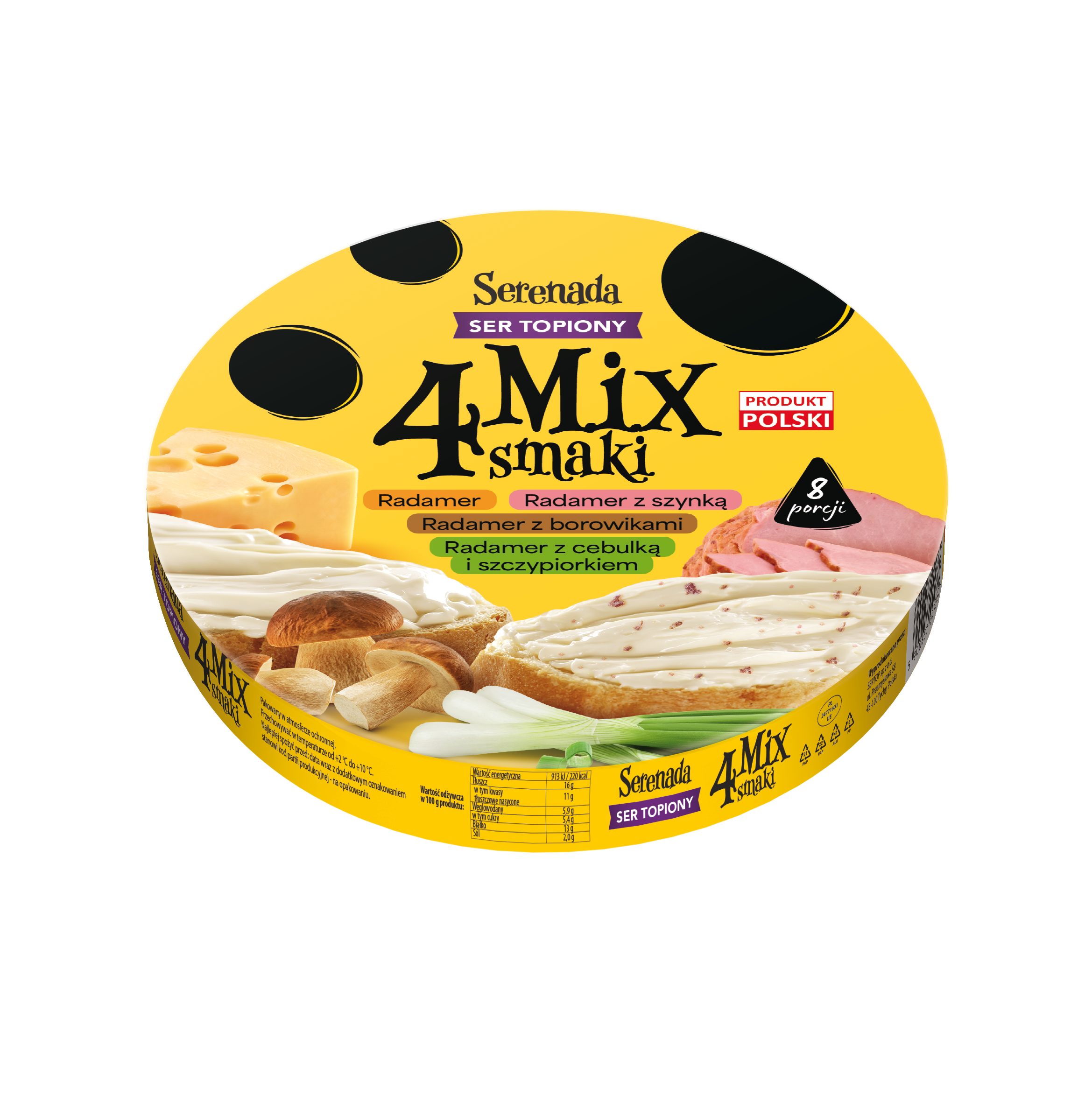 Ser topiony mix 4 smaki w krążku