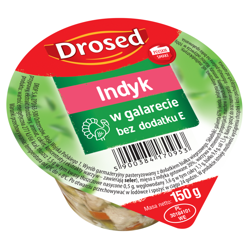 Indyk w galarecie bez "E"
