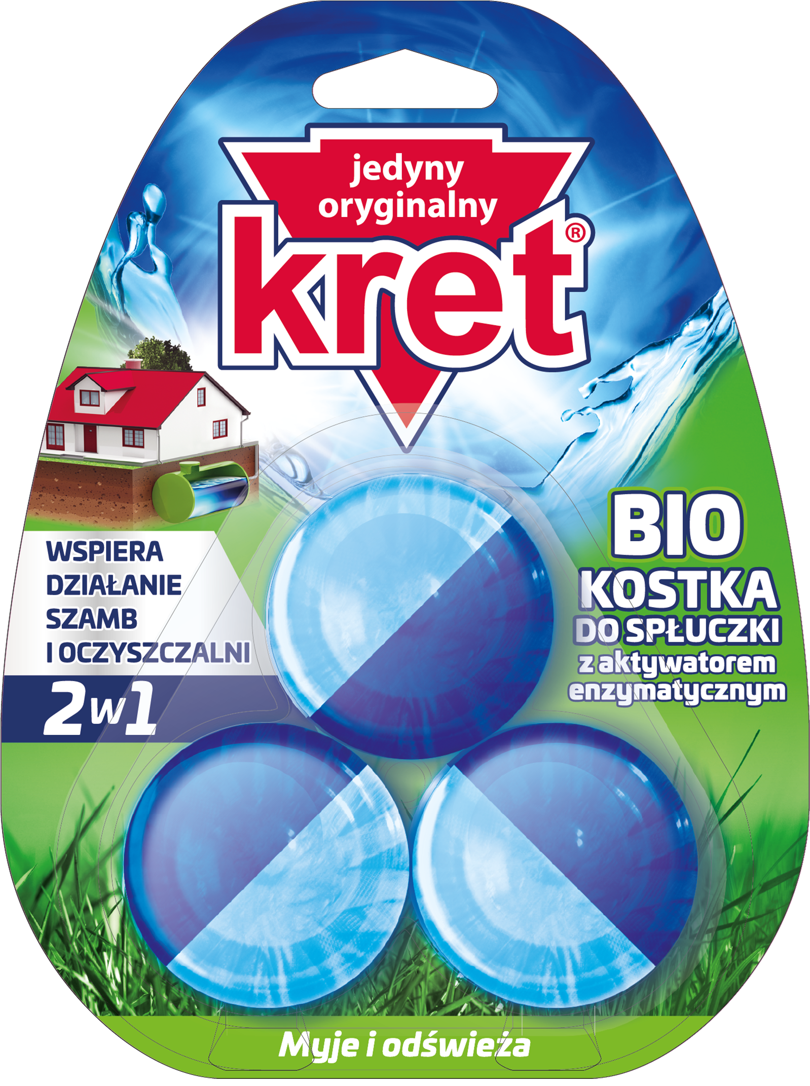 Kostka do spłuczki WC Aktywator Enzymatyczny 3x50g
