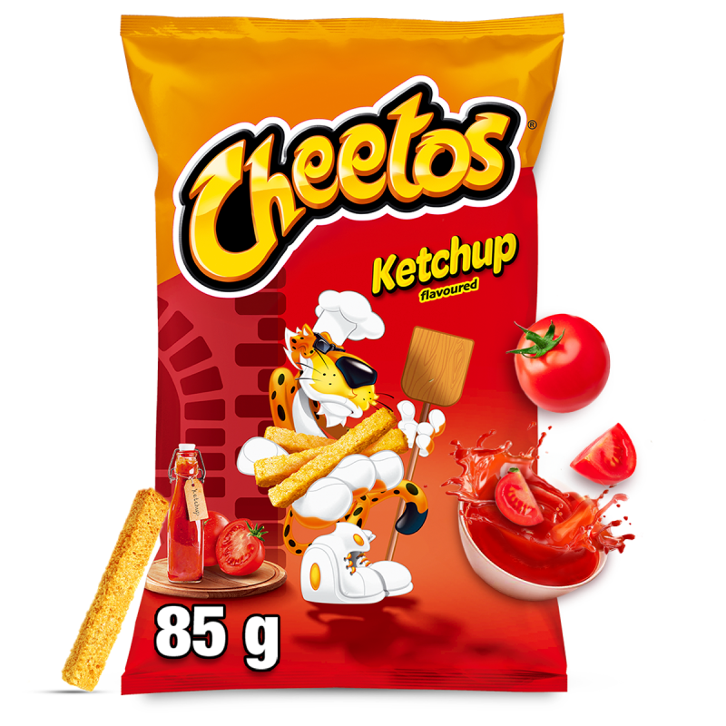 Chrupki kukurydziane o smaku ketchupowym