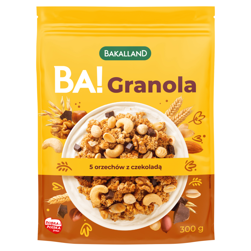 Granola z orzechami i kawałkami czekolady