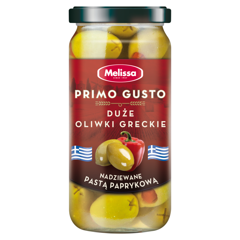 Oliwki zielone nadziewane pastą paprykową