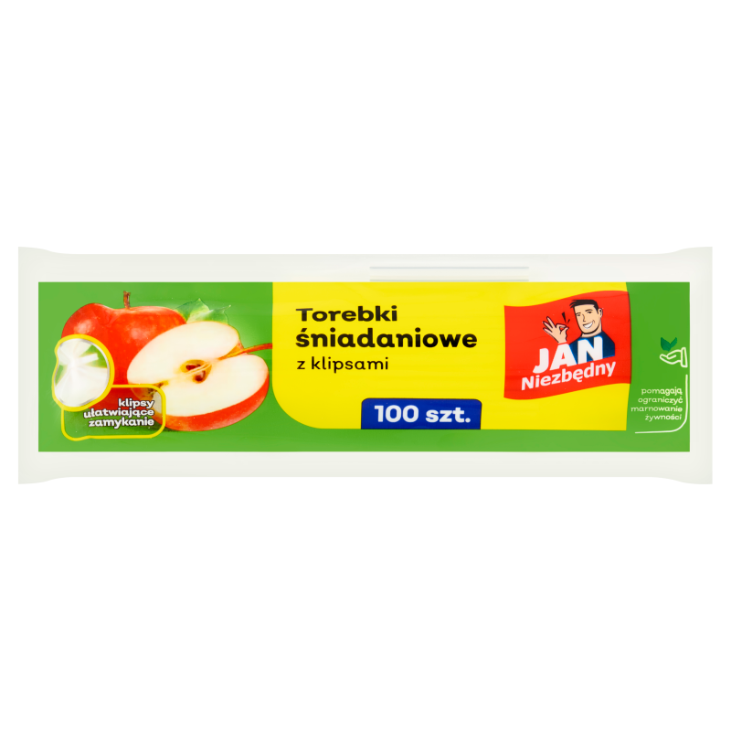 Torebki śniadaniowe z klipsami 100 szt.