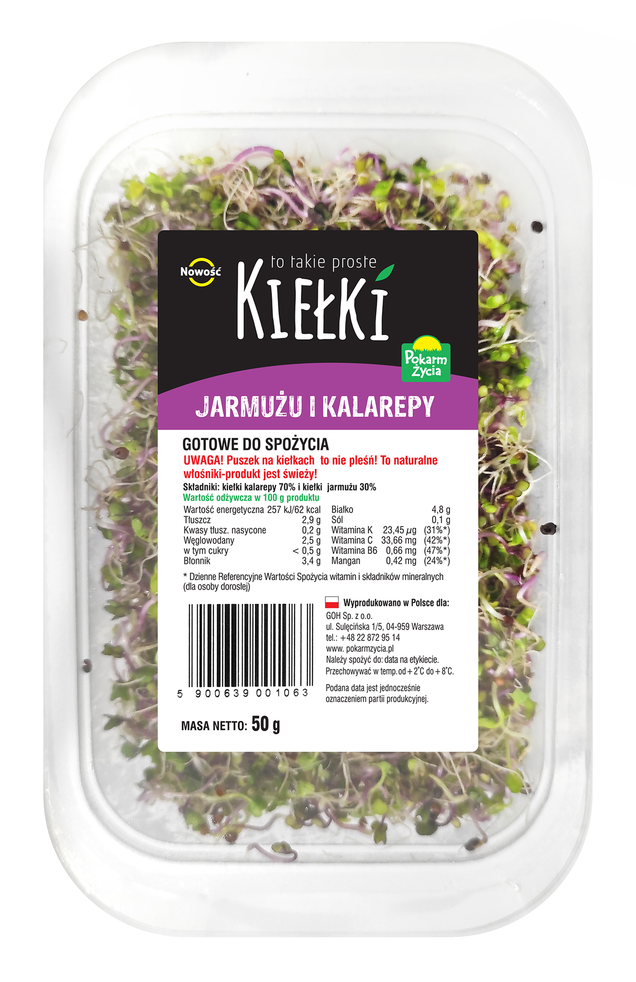 Kiełki jarmużu i kalarepy
