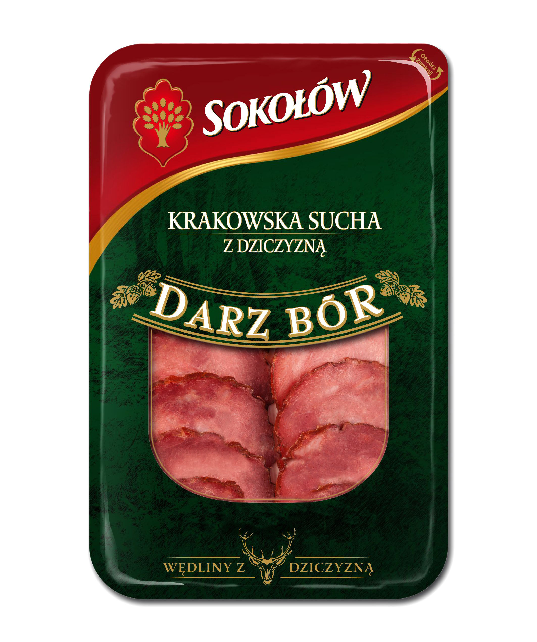 Kiełbasa krakowska sucha z dziczyzną - plastry